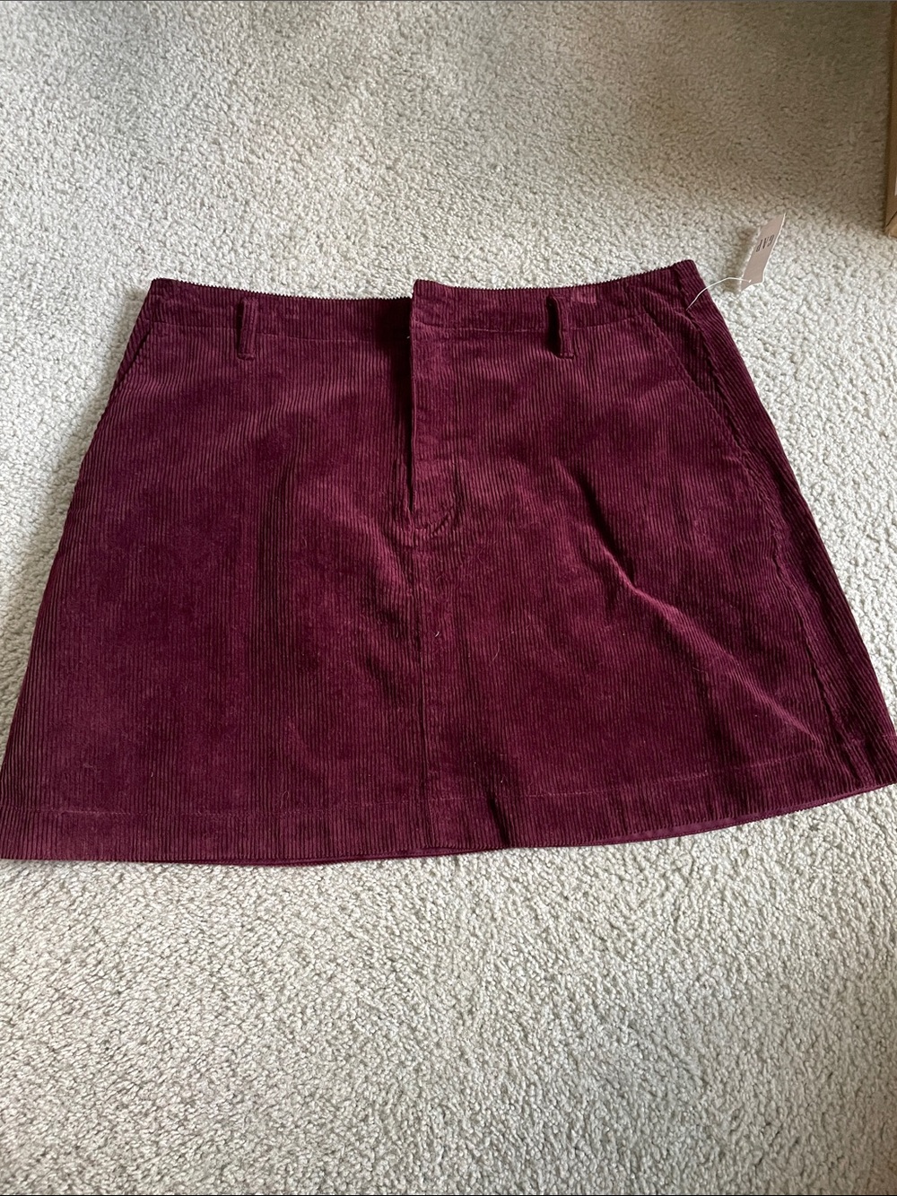 GAP Factory Burgundy Corduroy Mini Skirt
